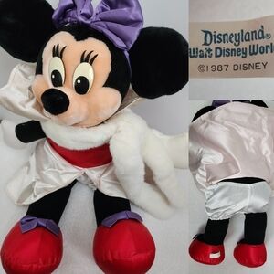 Disney Glam Minnie Mouse 24" Stuffed Plush • Gown & Boa • Movie Star • 1987 WDW